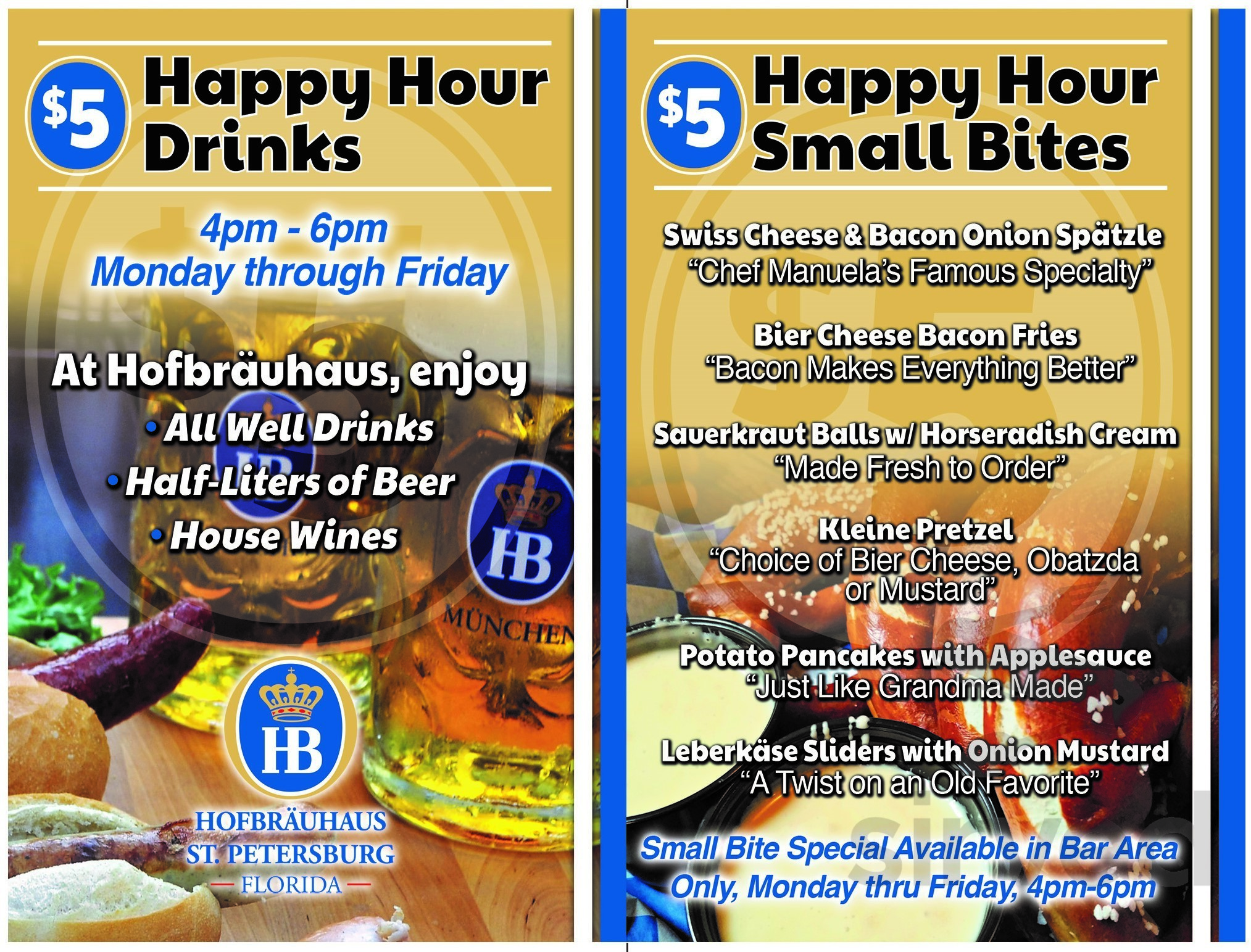 Hofbrauhaus St. Petersburg menu in St. Petersburg, Florida, USA 