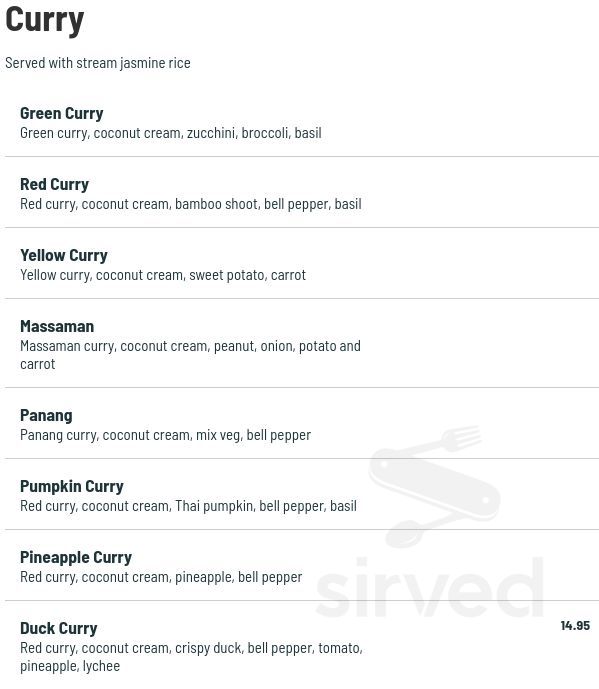 Dancing Crab Thai Noodle House menu in Pittsburgh, Pennsylvania, USA