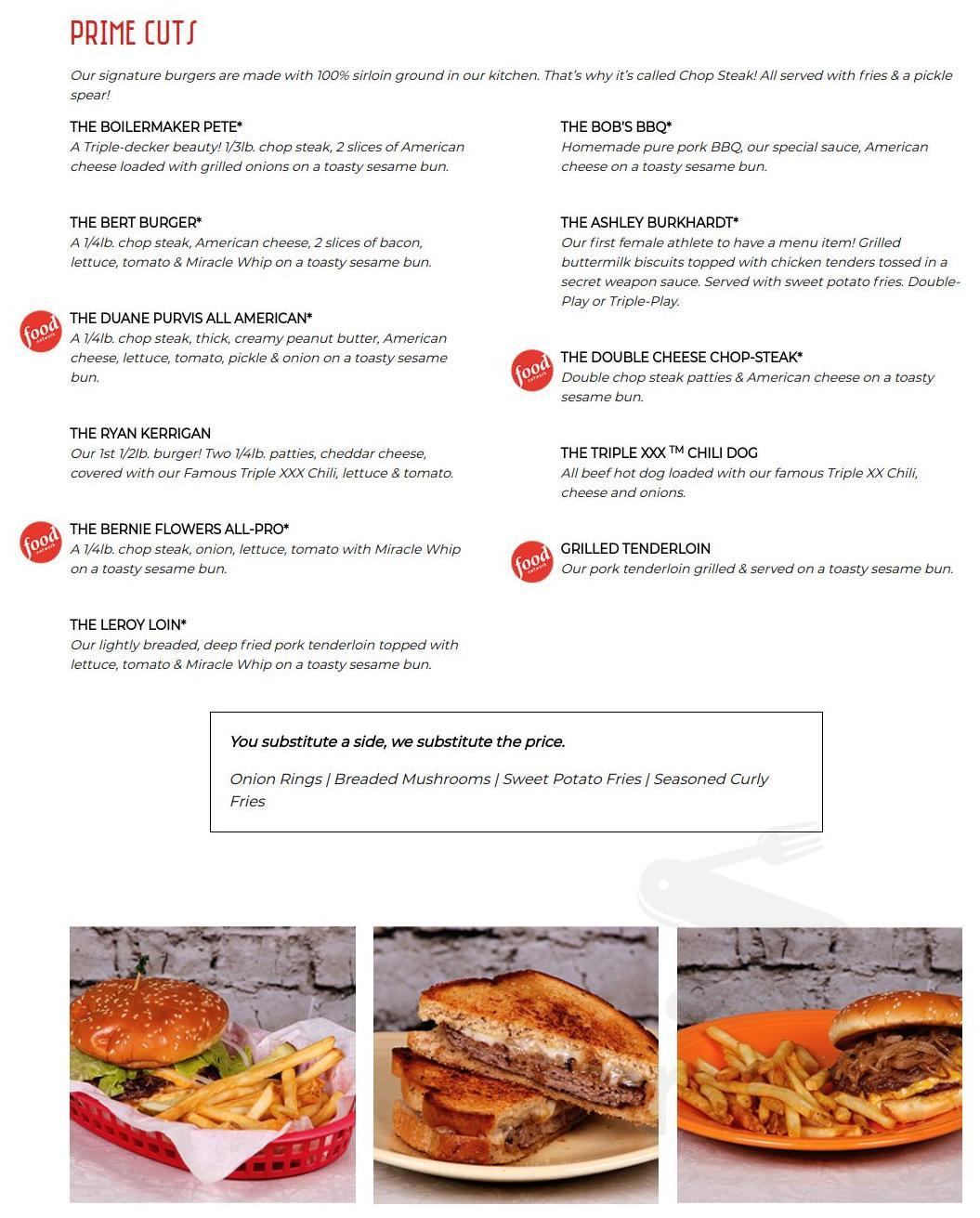 Triple XXX Family Restaurant menu in West Lafayette, Indiana, USA