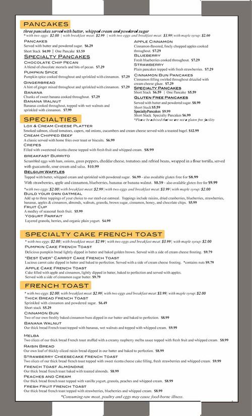 Nudy's Cafe Paoli menu in Paoli, Pennsylvania, USA