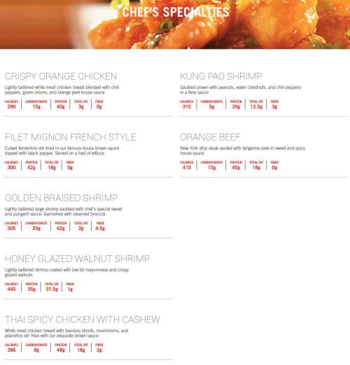 Fortune Cookies Chinese Bistro menu in Laguna Woods, California, USA