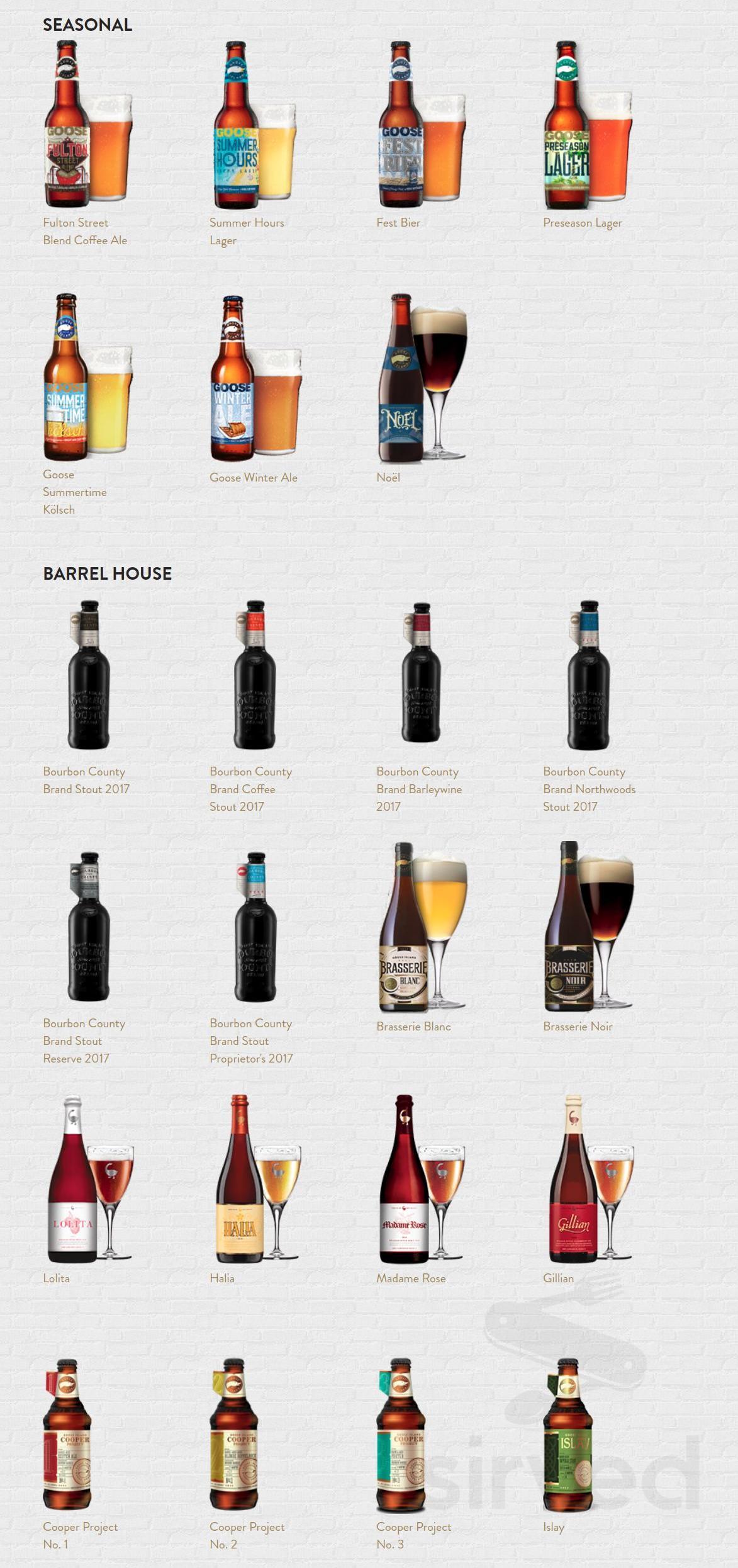 Goose Island Brewhouse menus in Chicago, Illinois, United States
