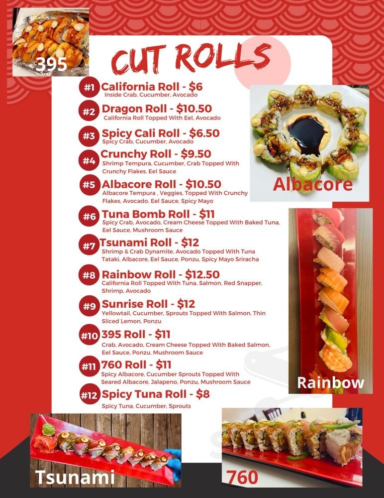 760 Sushi Bros menu in Victorville, California, USA