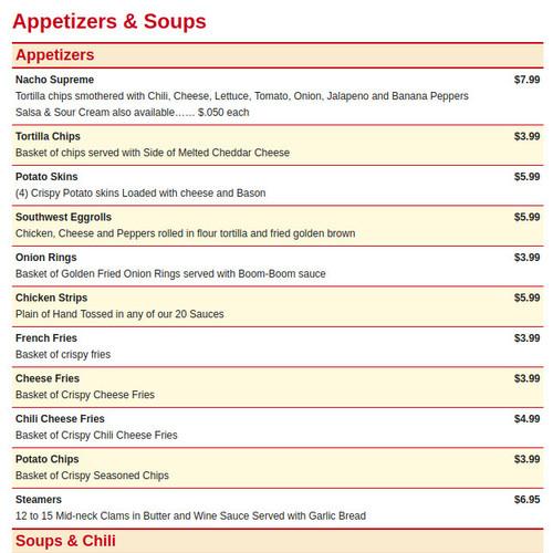 Ryan's Subs And Sports Grill menu in Punta Gorda, Florida, USA