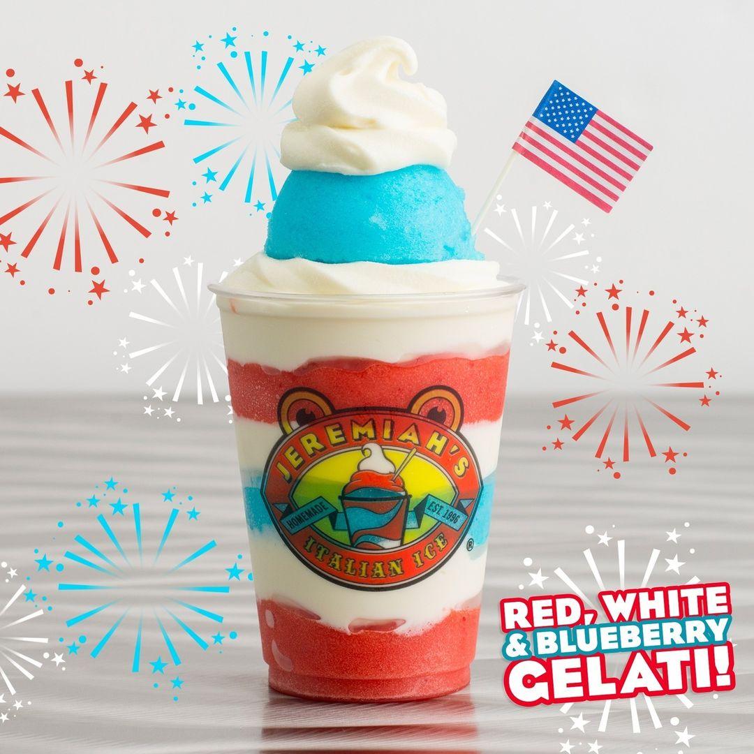 Jeremiah's Italian Ice menu in Tallahassee, Florida, USA