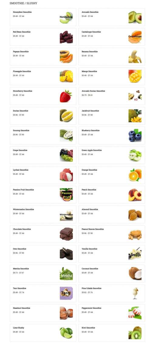 Creamery Teahouse menu in Sugar Land, Texas, USA