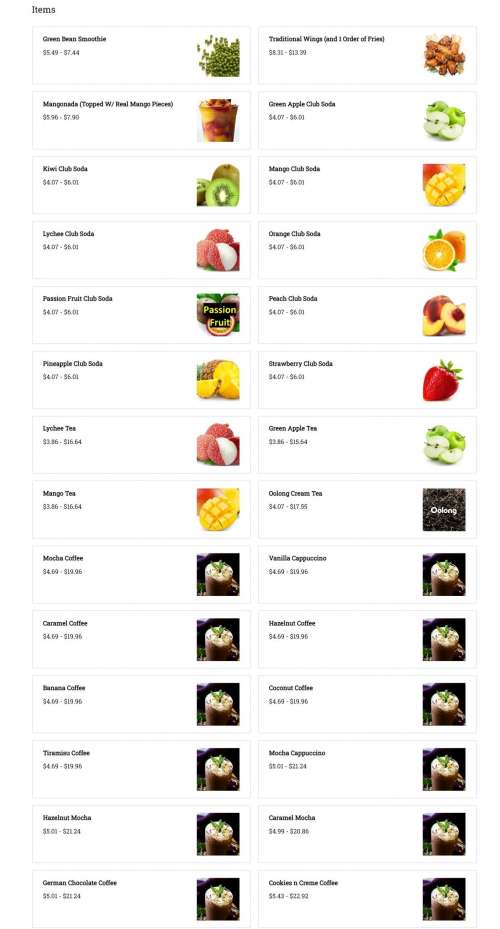 Creamery Teahouse menu in Sugar Land, Texas, USA