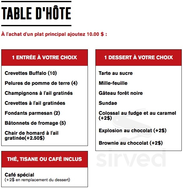 Brasserie Daniel Lapointe Drummondville menus in Drummondville, Quebec