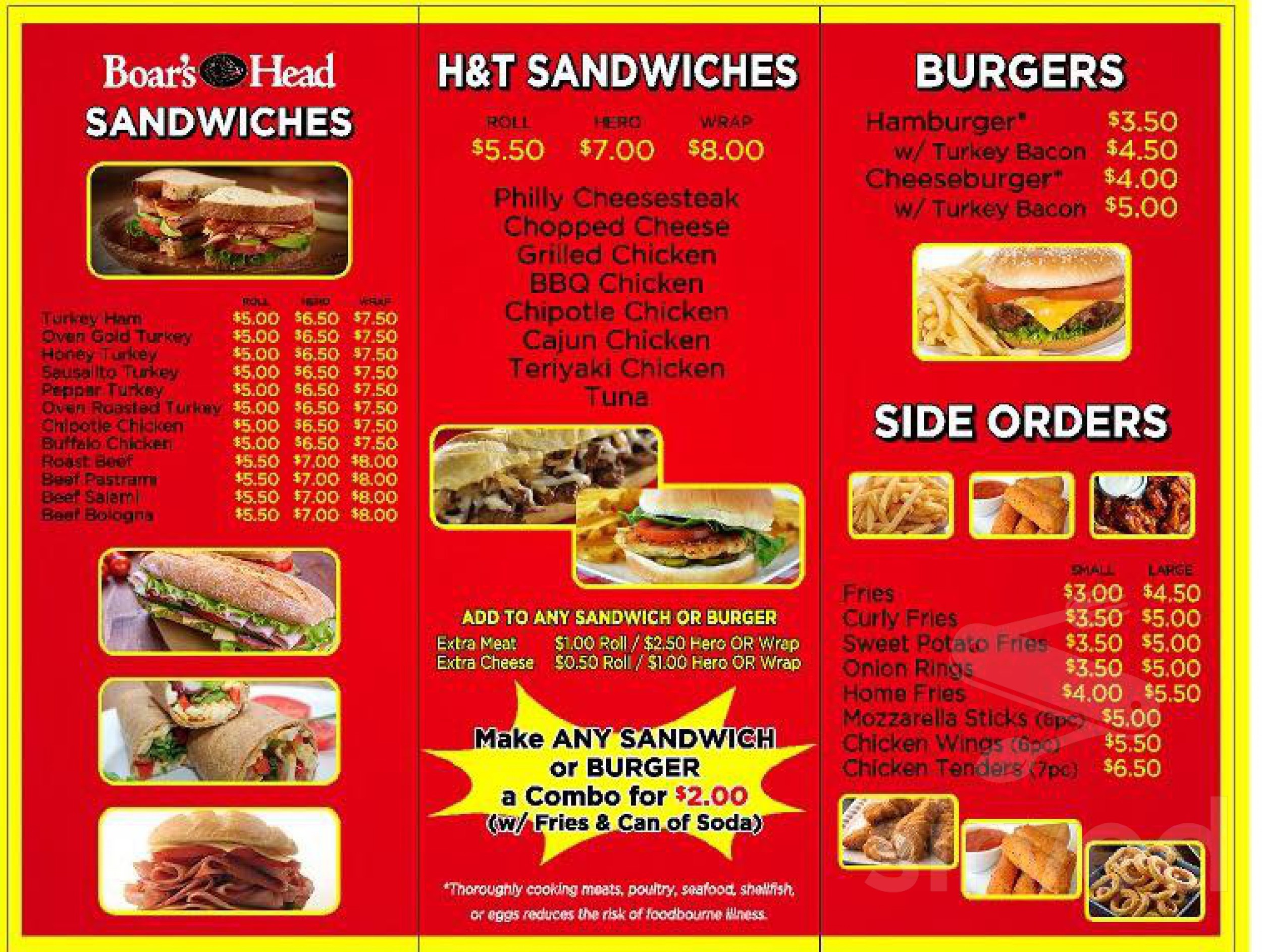 H & T Mini Mart/Deli menu in New London, Connecticut
