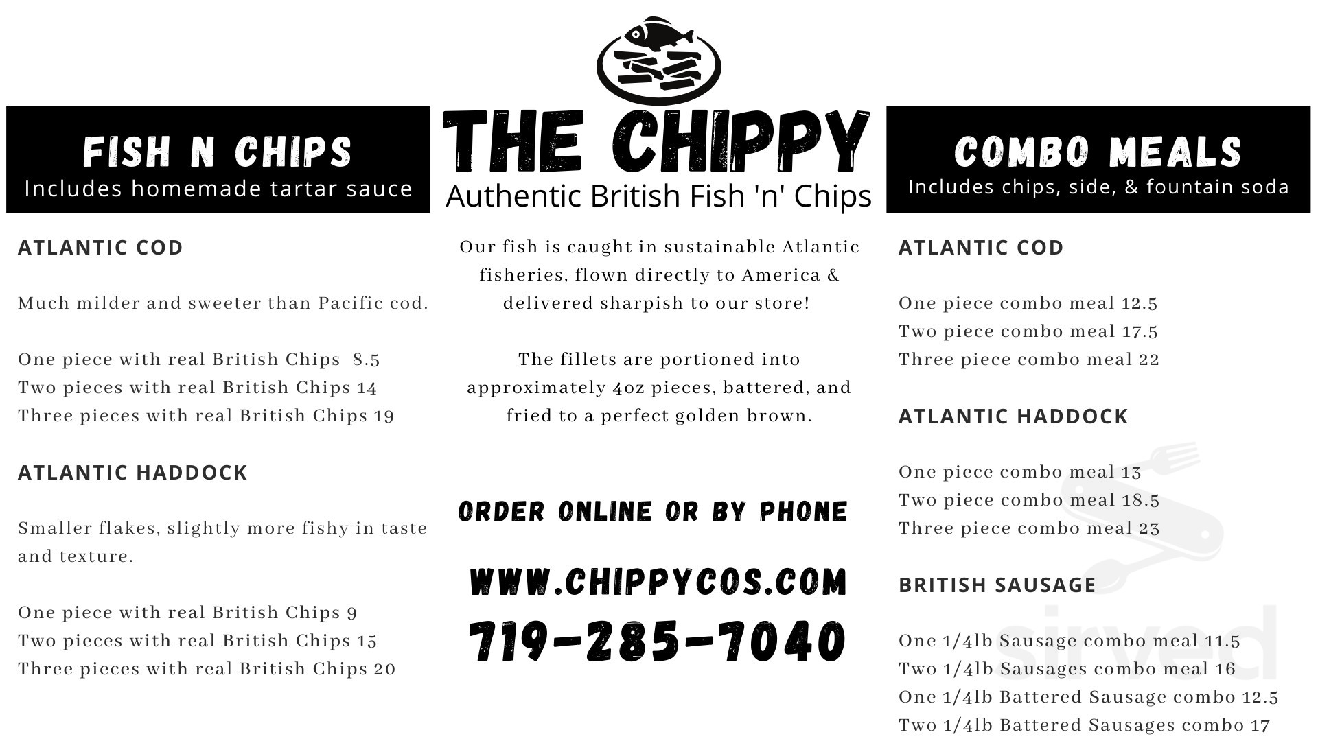 The Chippy - Authentic British Fish 'n' Chips menu in Colorado Springs ...