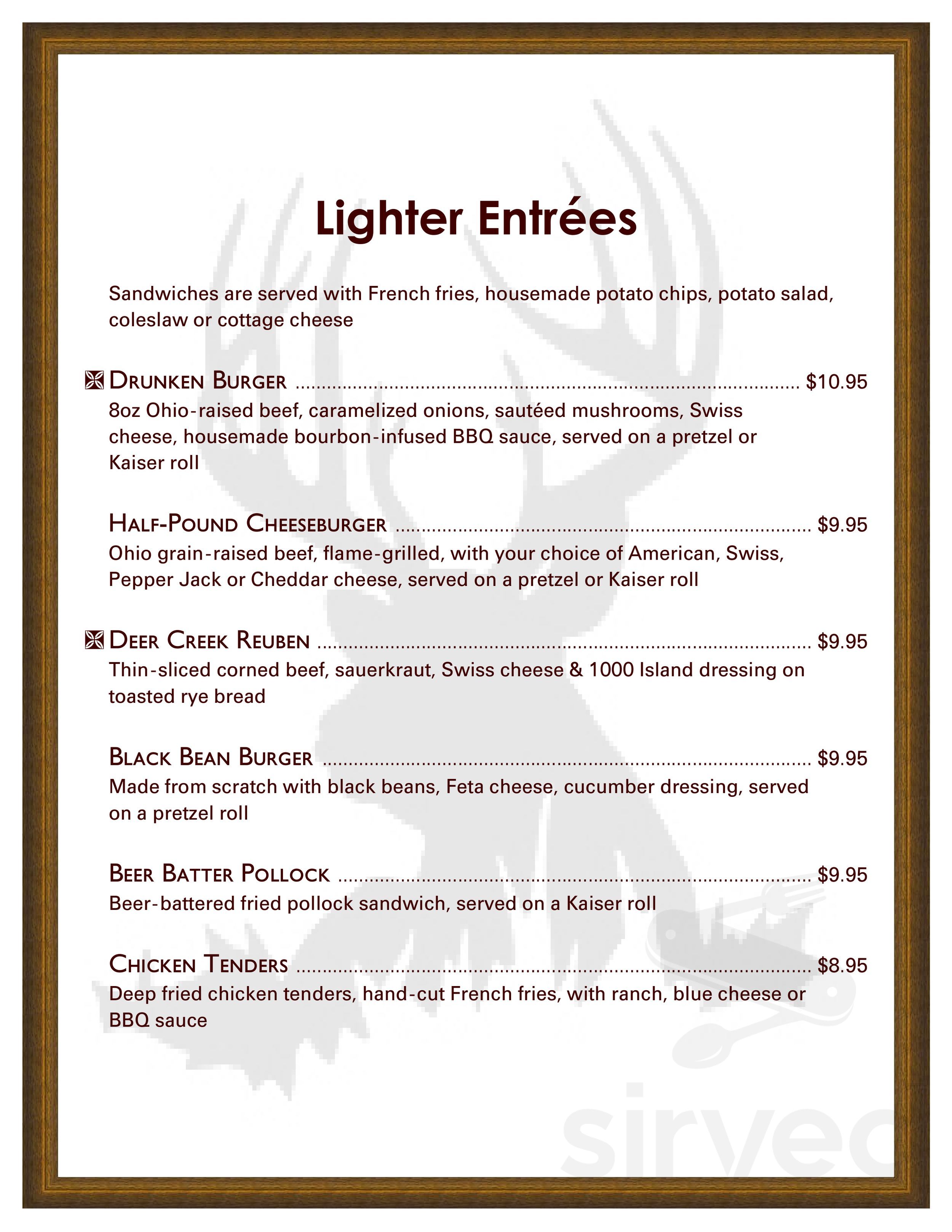 Rafter s Restaurant At Deer Creek Lodge Menus In Mt Sterling Ohio 