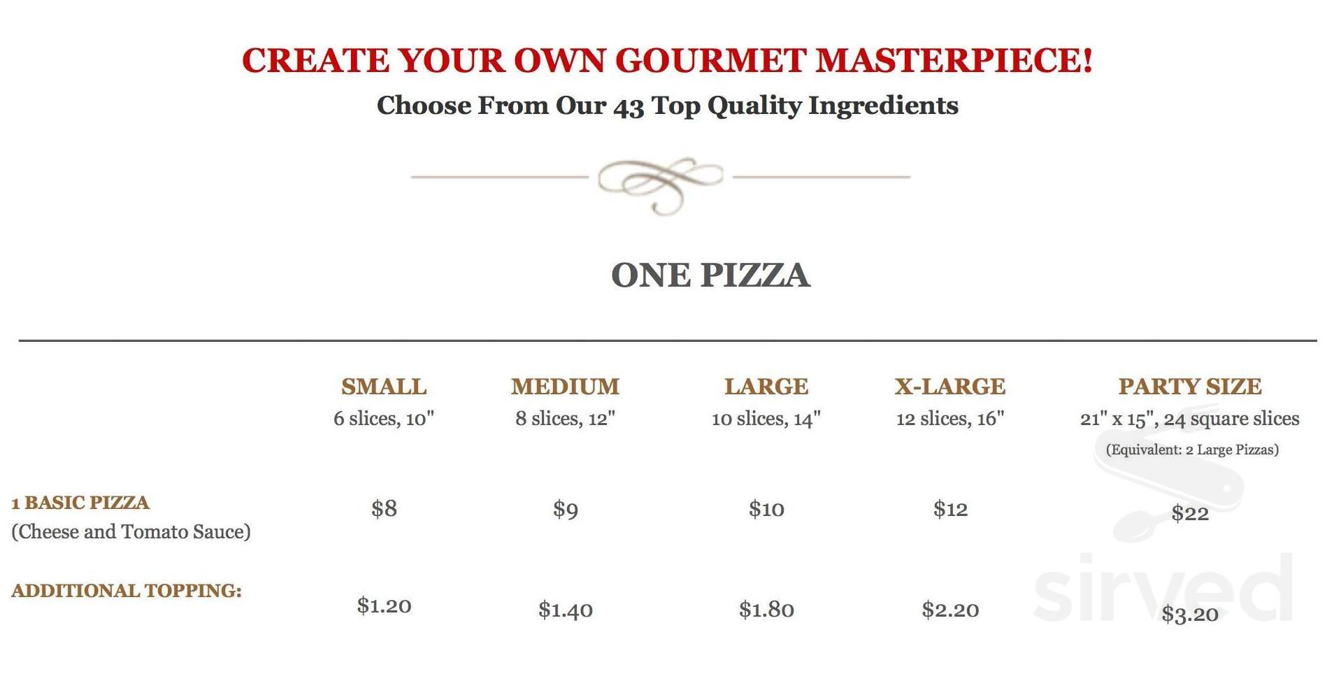 Pizza Prosciutto menu in Kitchener, Ontario