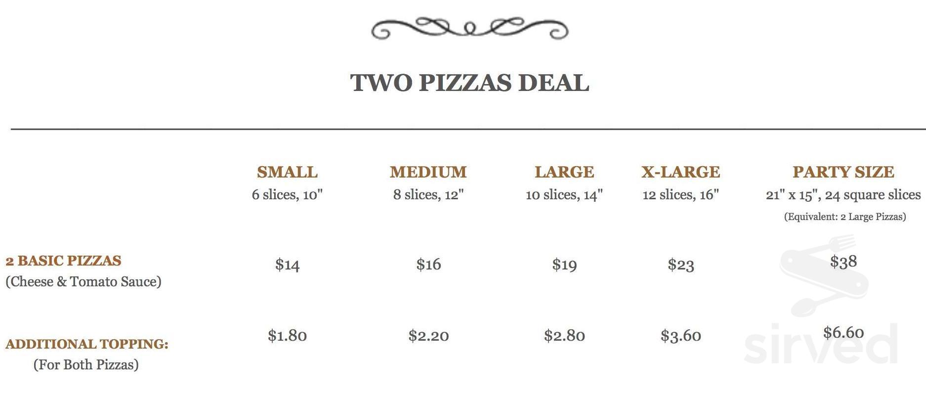 Pizza Prosciutto menu in Kitchener, Ontario
