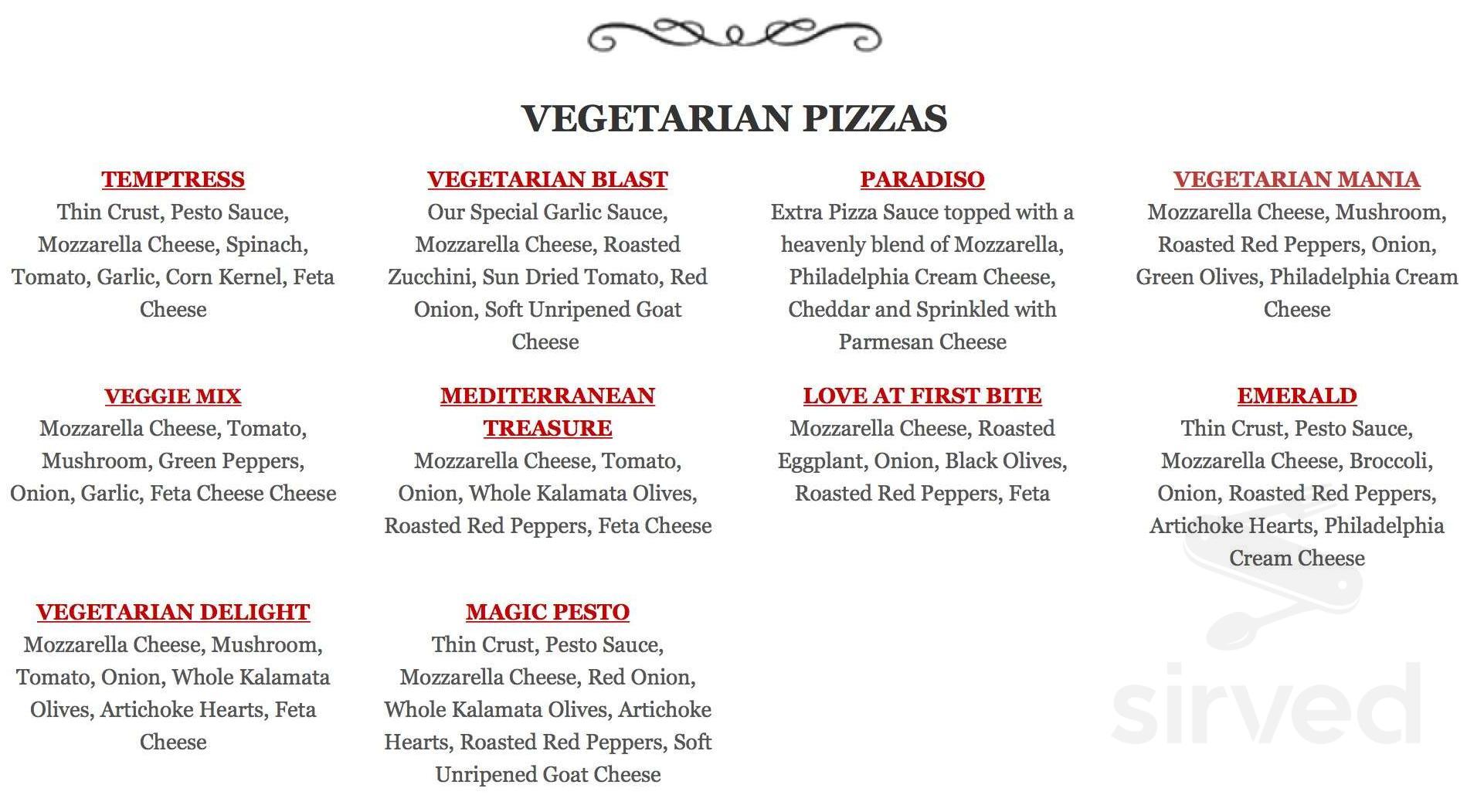 Pizza Prosciutto menu in Kitchener, Ontario