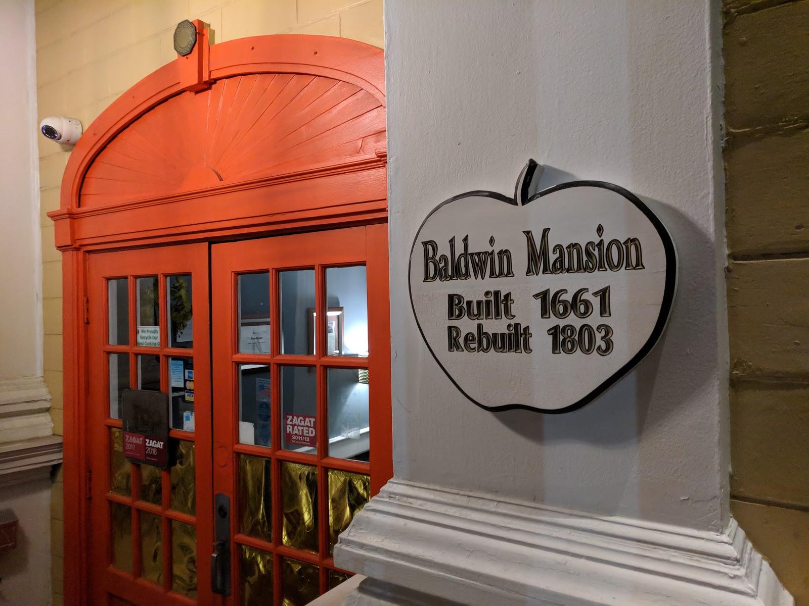 The Baldwin Bar menu in Woburn, Massachusetts, USA