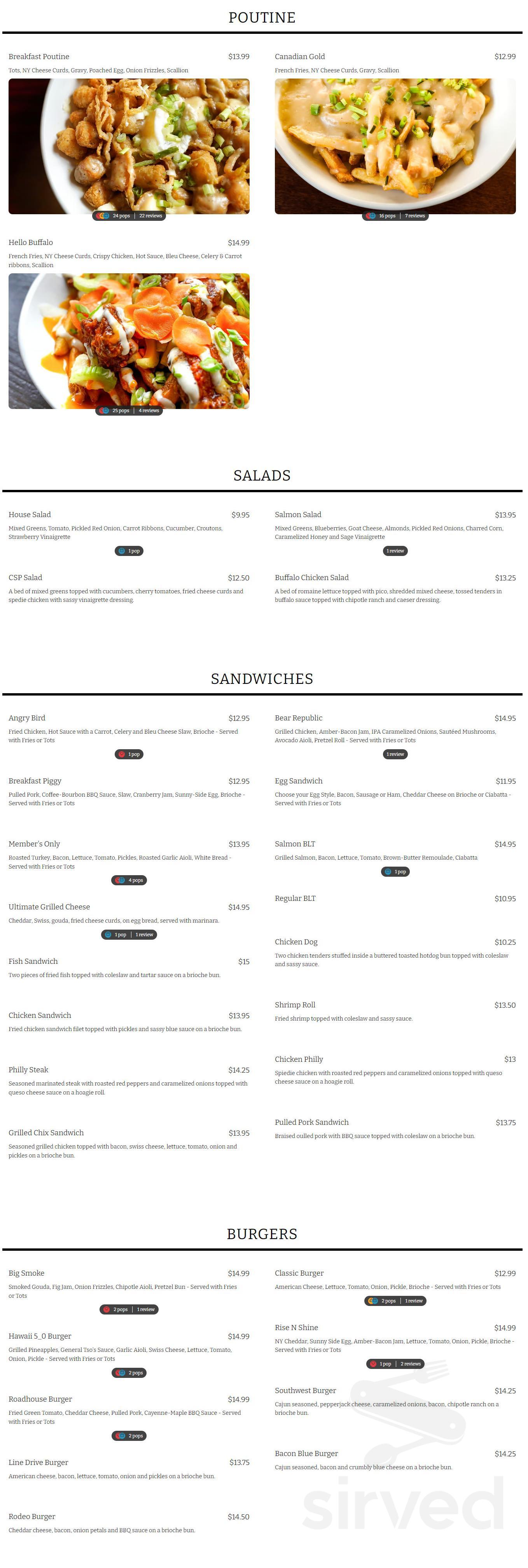 Modern Malt menu in Cicero, New York, USA