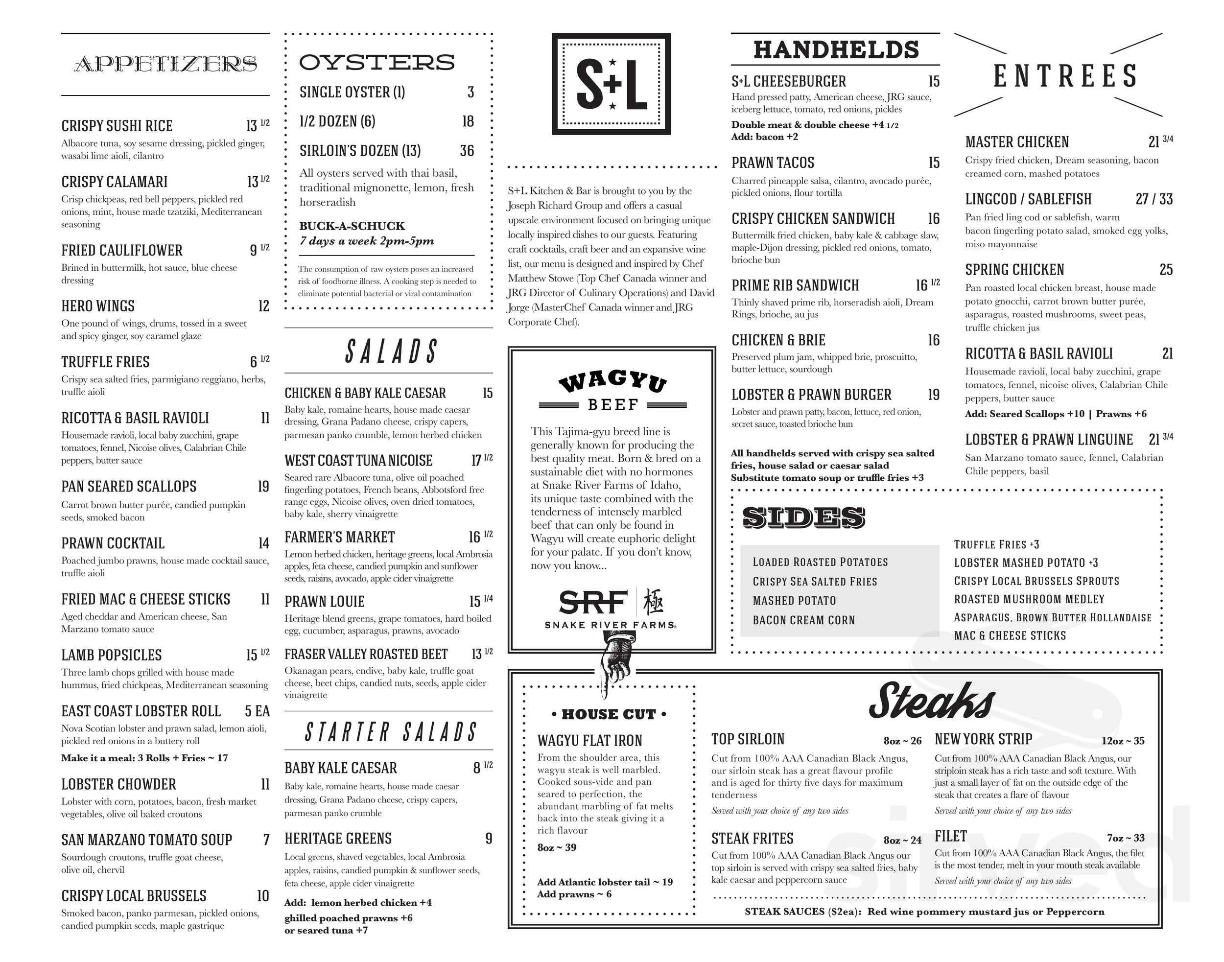S and l menu discount
