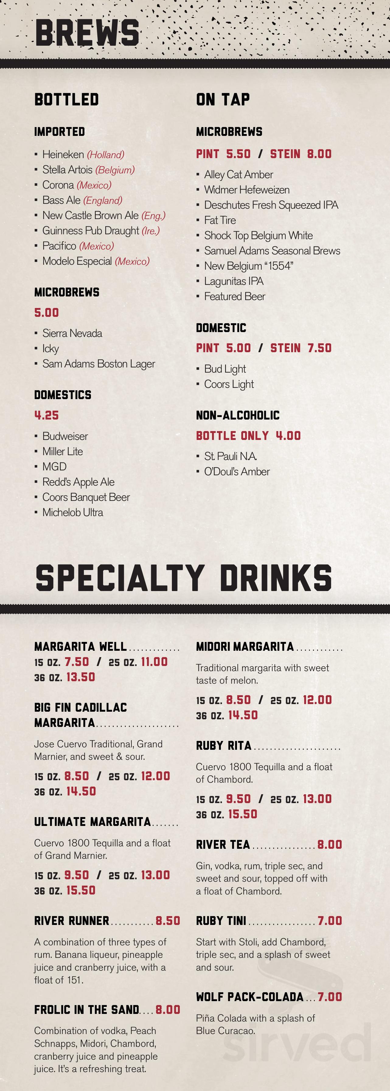 Ruby River Steakhouse menu in Provo, Utah, USA
