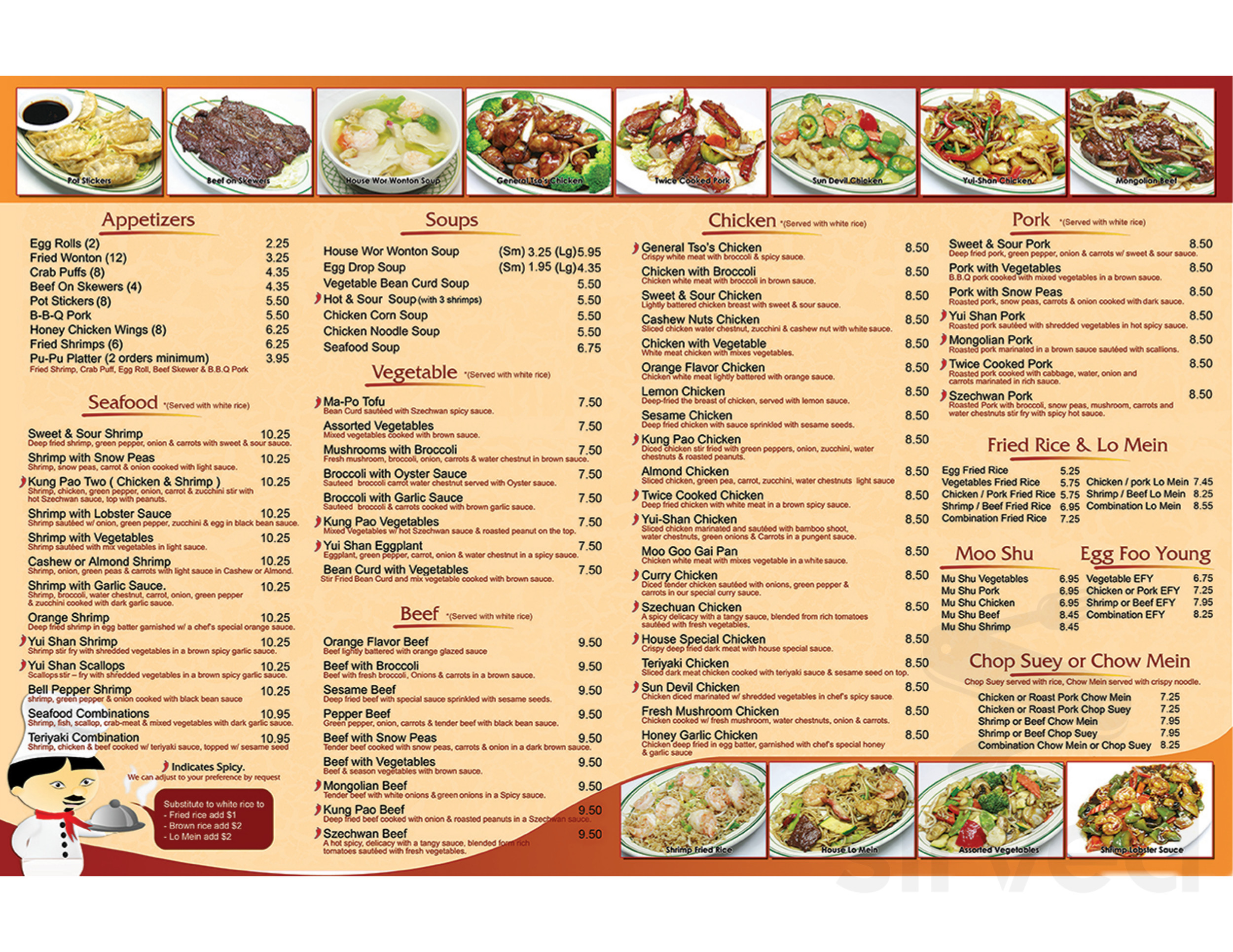 Asian Kitchen Dinner Menu