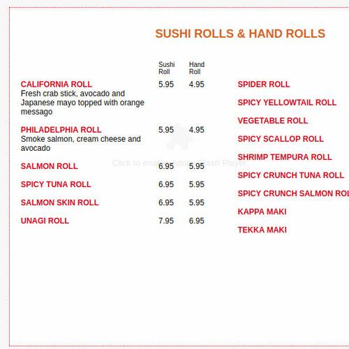 Café Ginger menu in Houston, Texas, USA