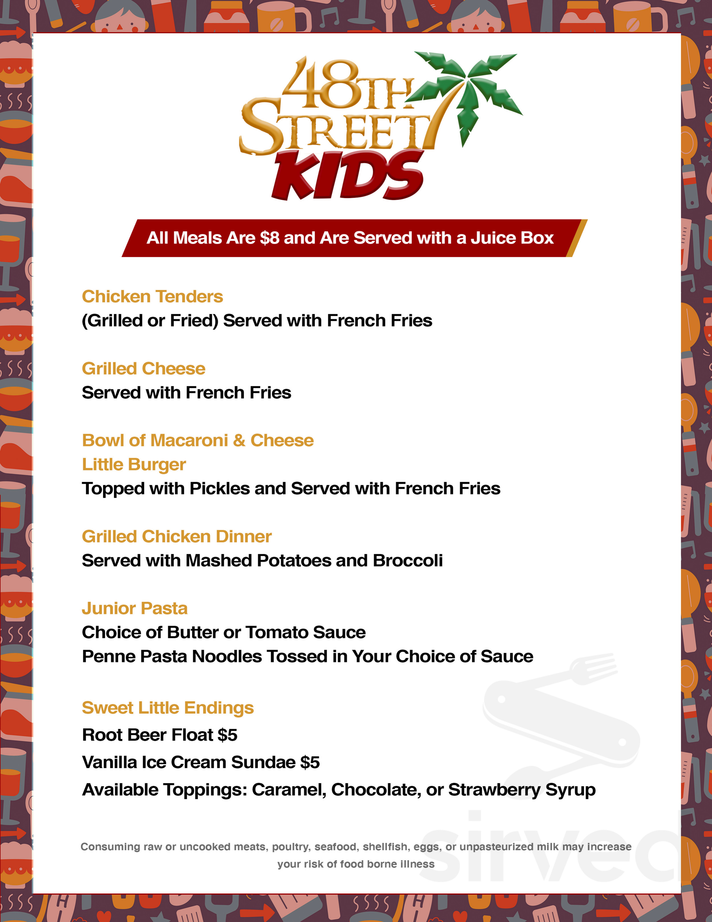 Menu - Philadelphia PA's 48th Street Grille | Sirved