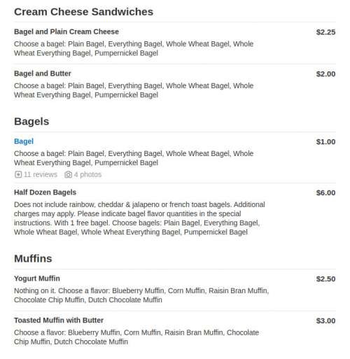 Bagels by the Bay / Bagel Doctor menu in Oakdale, New York, USA