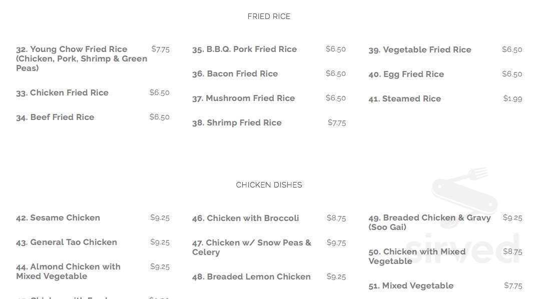 Golden Wheel Restaurant menu in Peterborough, Ontario