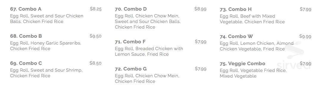 Golden Wheel Restaurant menu in Peterborough, Ontario