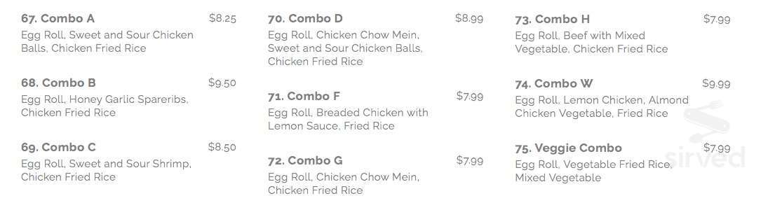 Golden Wheel Restaurant menu in Peterborough, Ontario