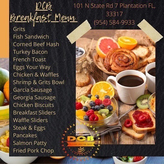 Delicious Creations Bakery & Cafe menu in Plantation, Florida, USA