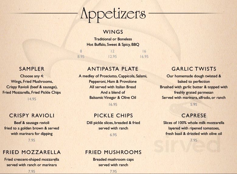 Gambino's menu in Moscow, Idaho, USA