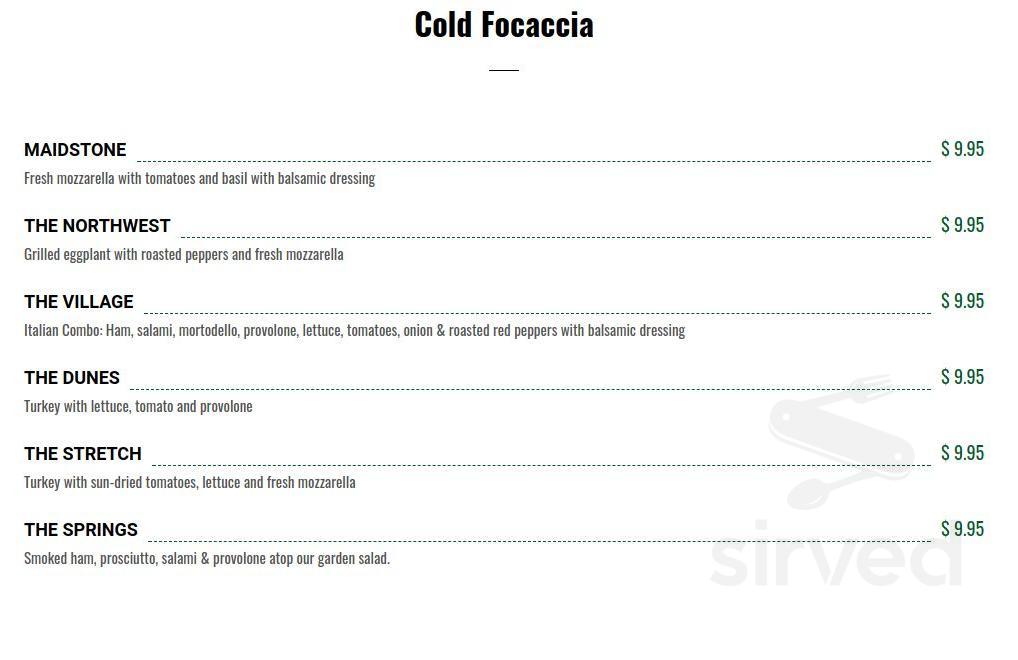 Pepperoni's menu in East Hampton, New York, USA