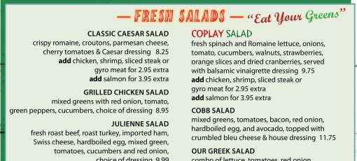 Menu for Coplay Eatery in Coplay, PA | Sirved
