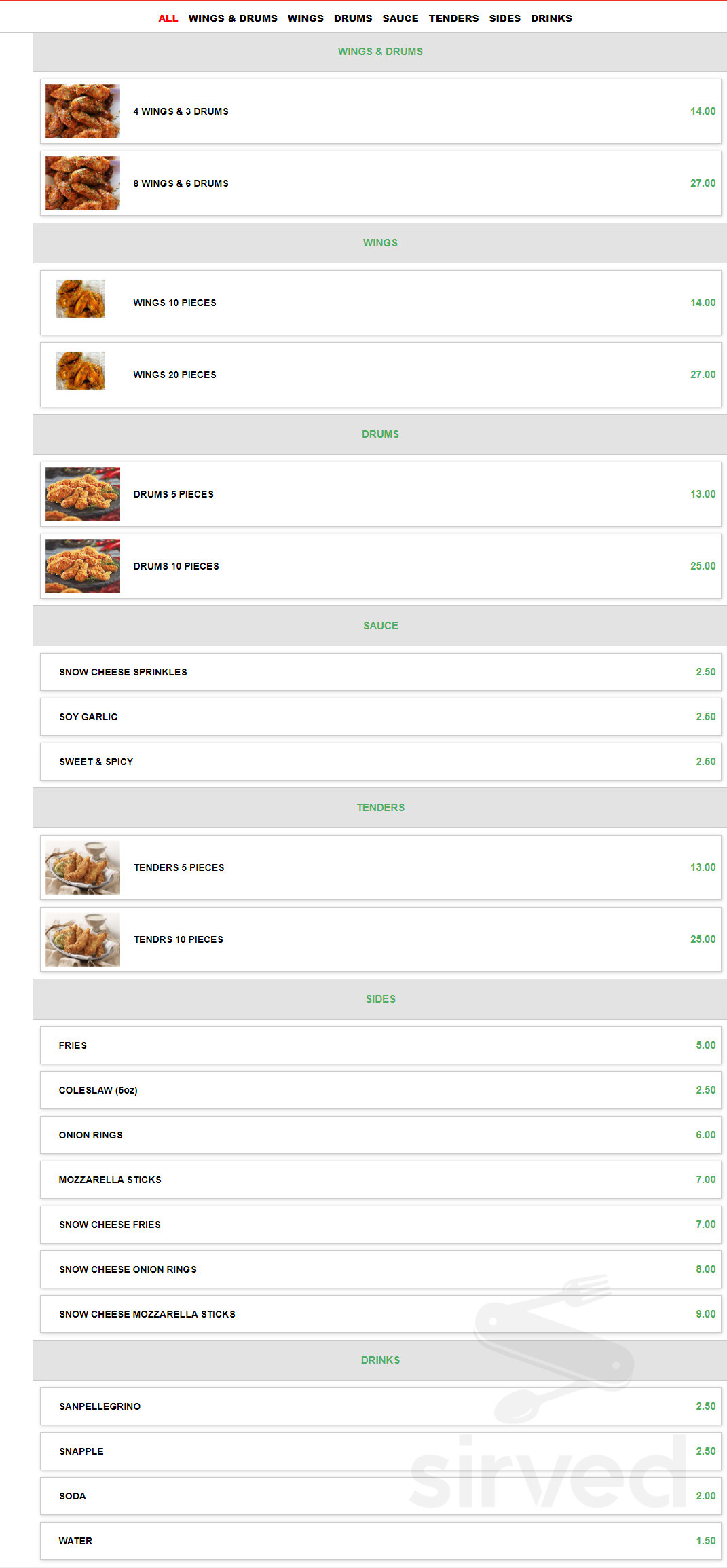 DAK Korean Fried Chicken menu in Warren, New Jersey, USA