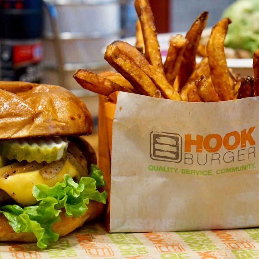 Hook Burger menu in Pasadena, California, USA