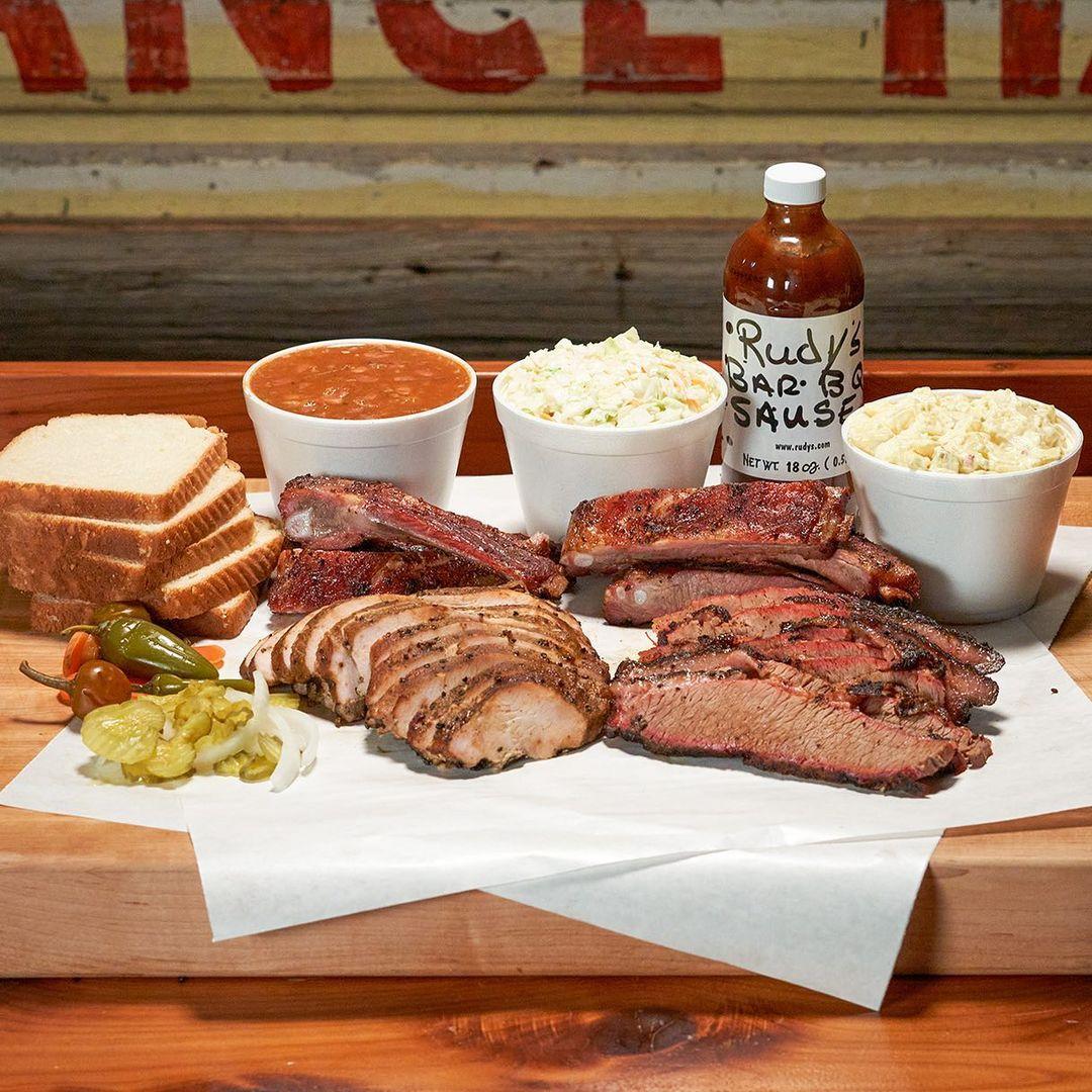 Rudy's "Country Store" and BarBQ menu in El Paso, Texas, USA