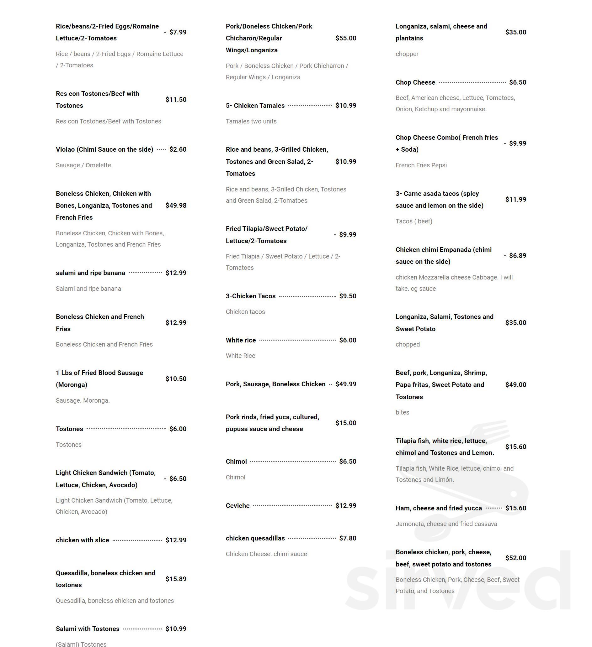 Peralta Brentwood Deli menu in Brentwood, New York, USA