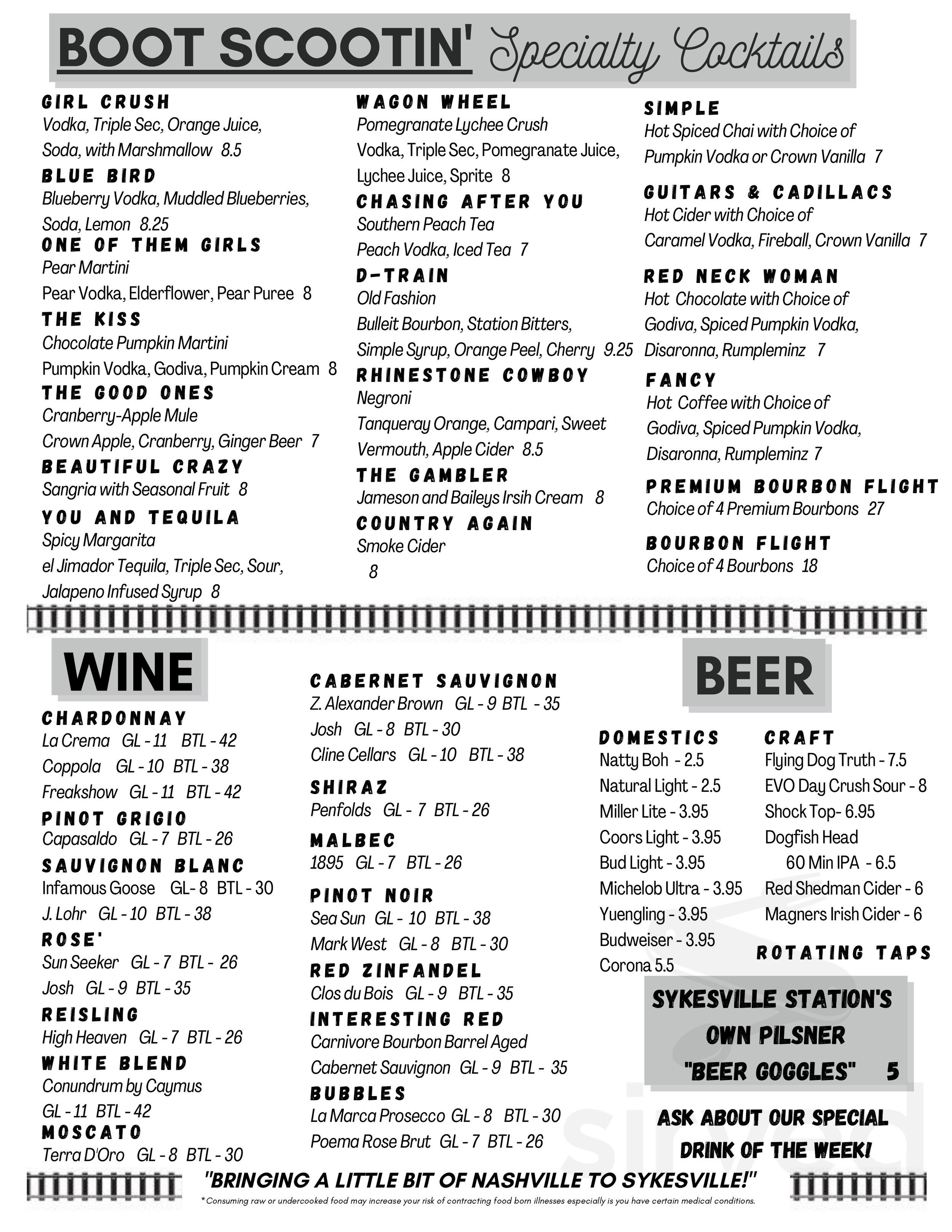 Sykesville Station menus in Sykesville, Maryland, United States