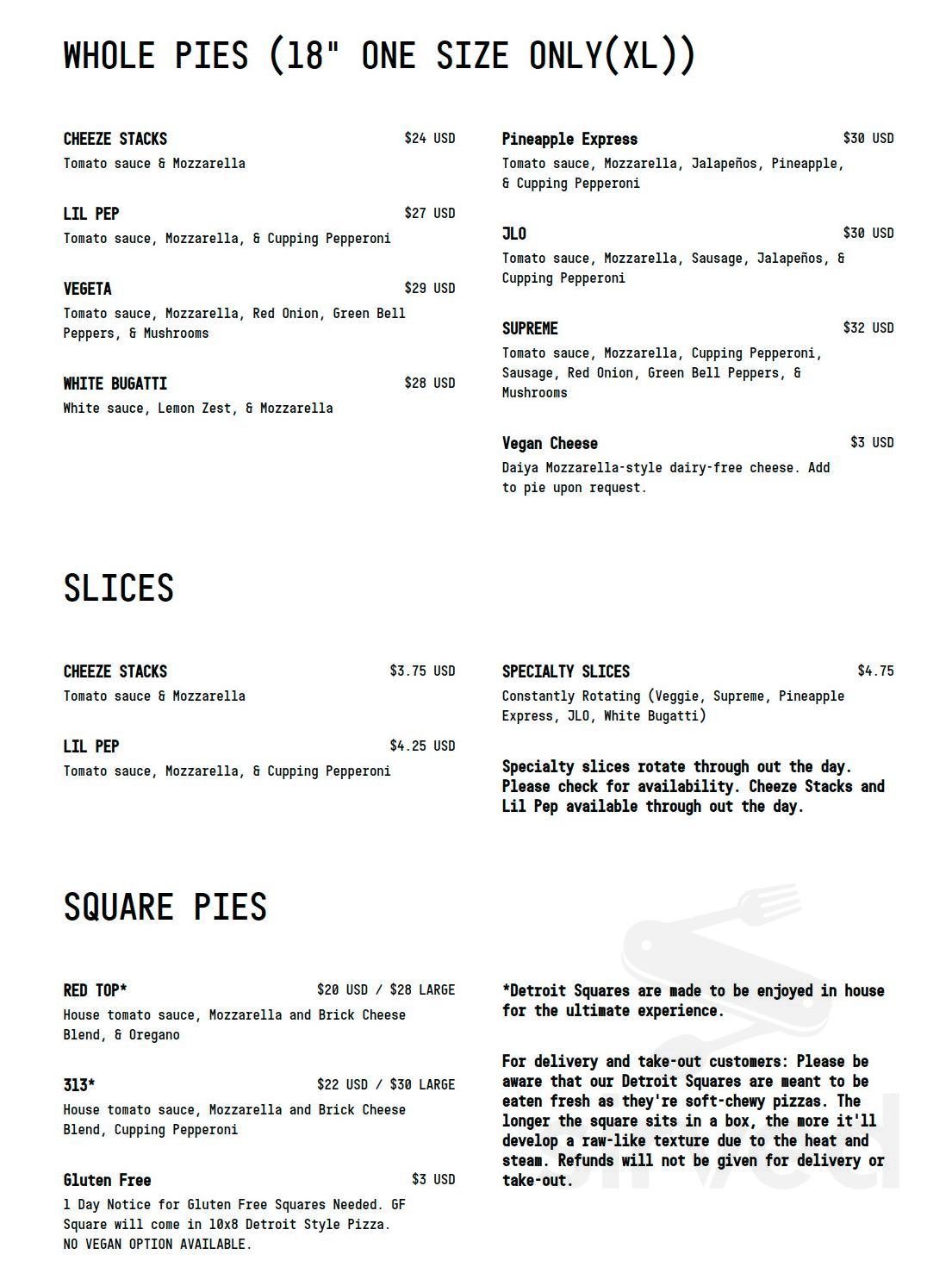 Slice Project Slice Project menu in Watsonville, California, USA