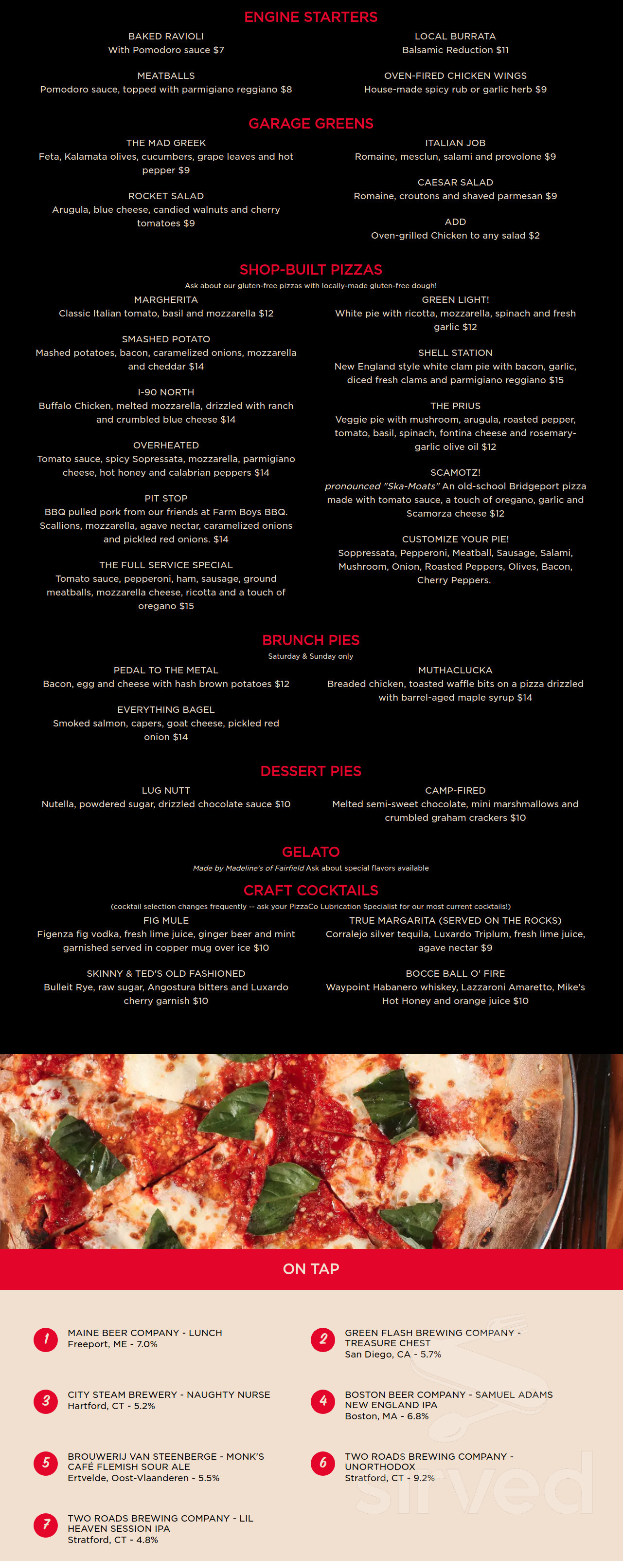 PizzaCo menu in Stratford, Connecticut