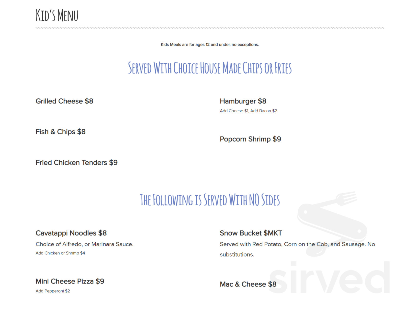 Harpoon Harry's Crab House - Pigeon Forge menu in Pigeon Forge