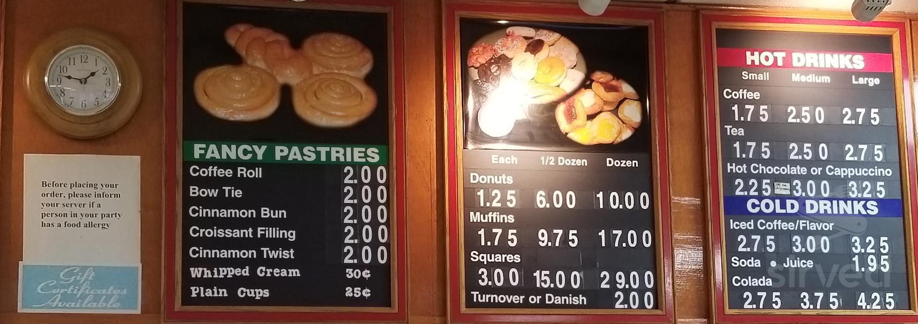 Top Donut menu in Lowell, Massachusetts, USA