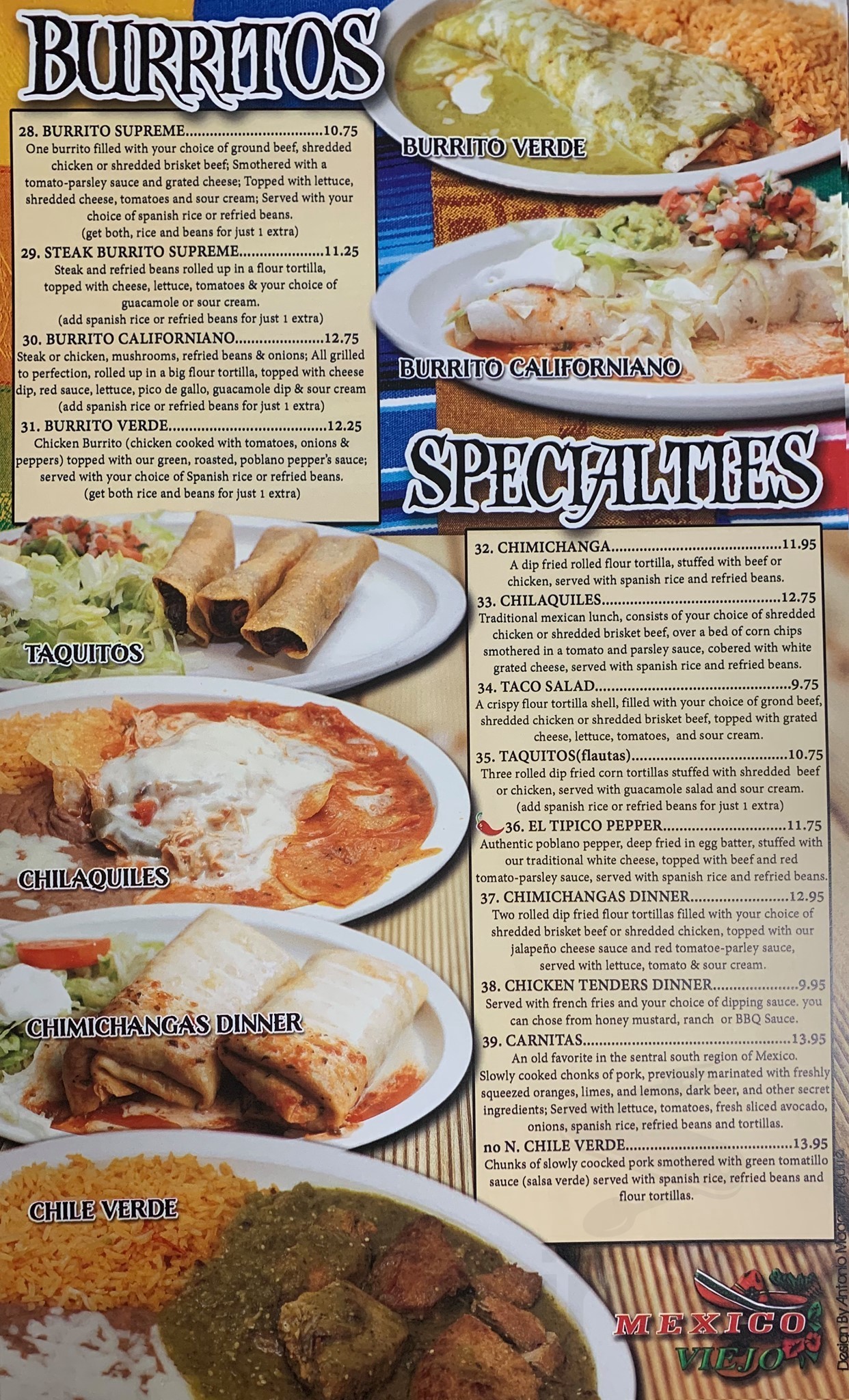 Mexico Viejo menus in Vermillion, South Dakota, United States
