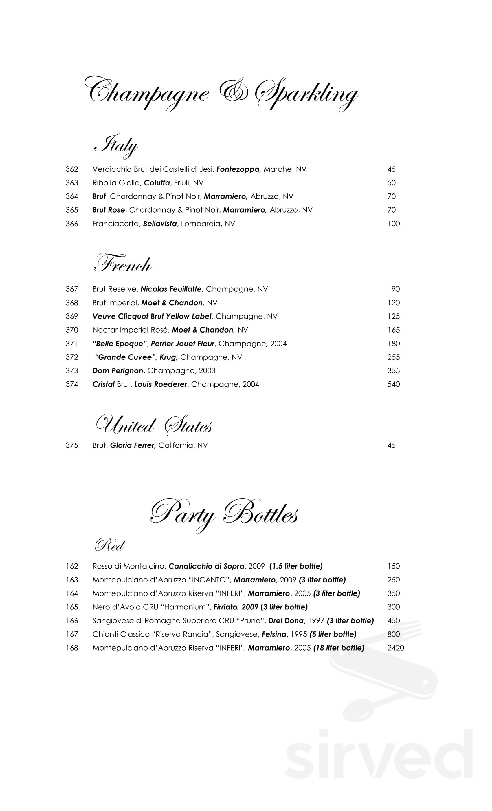 Facci Wood Fire Pizza Wine Bar of Maple Lawn menus in Laurel, Maryland