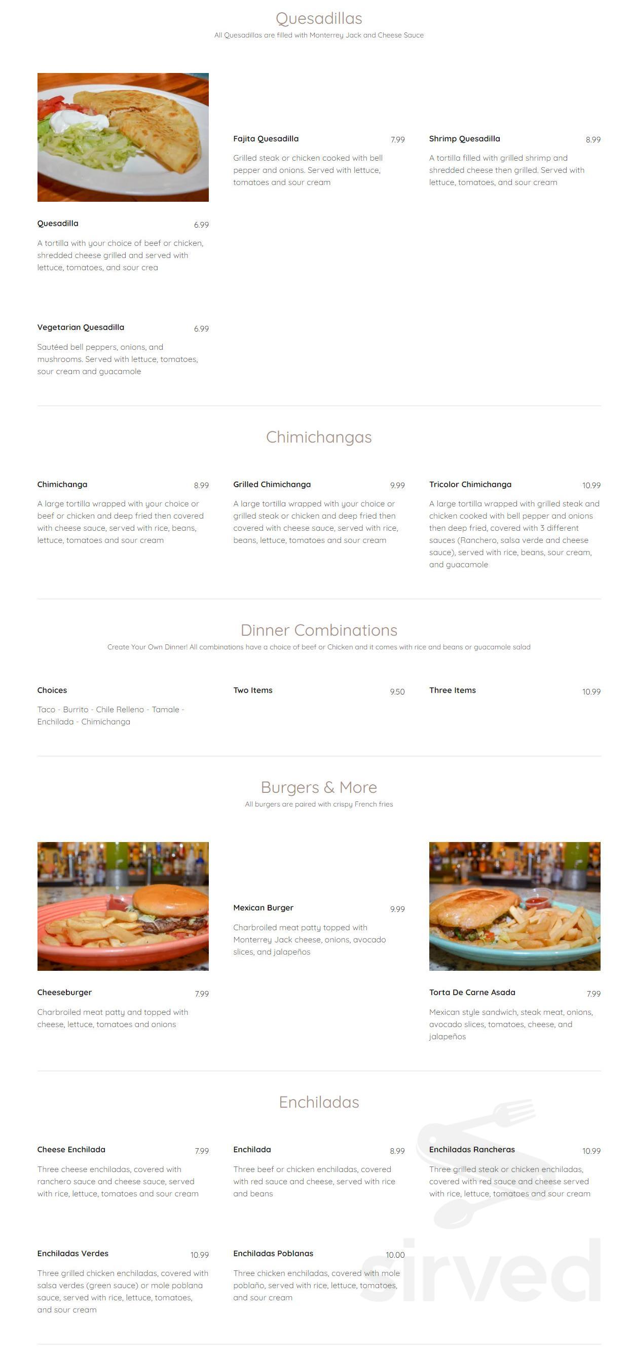 Taco & Tequila Mexican Restaurant menus in Alexandria, Alabama, United