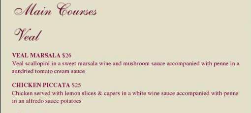 Canal Ritz Menu - Ottawa, Ontario | Sirved