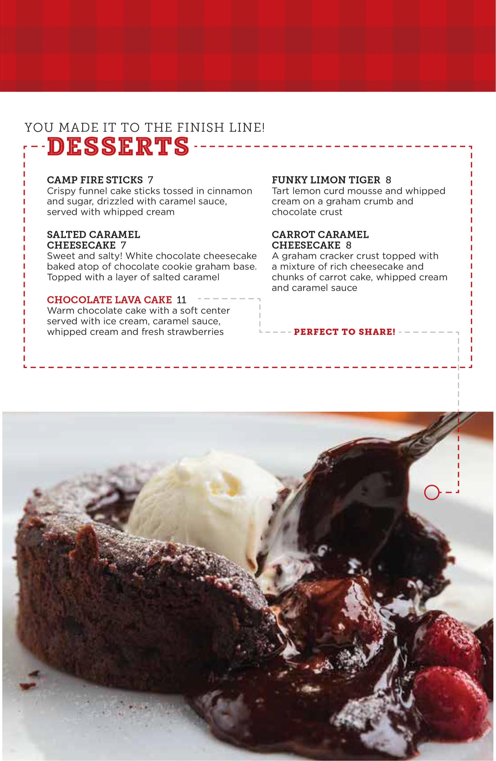 GameTime menu in Mississauga, Ontario, Canada