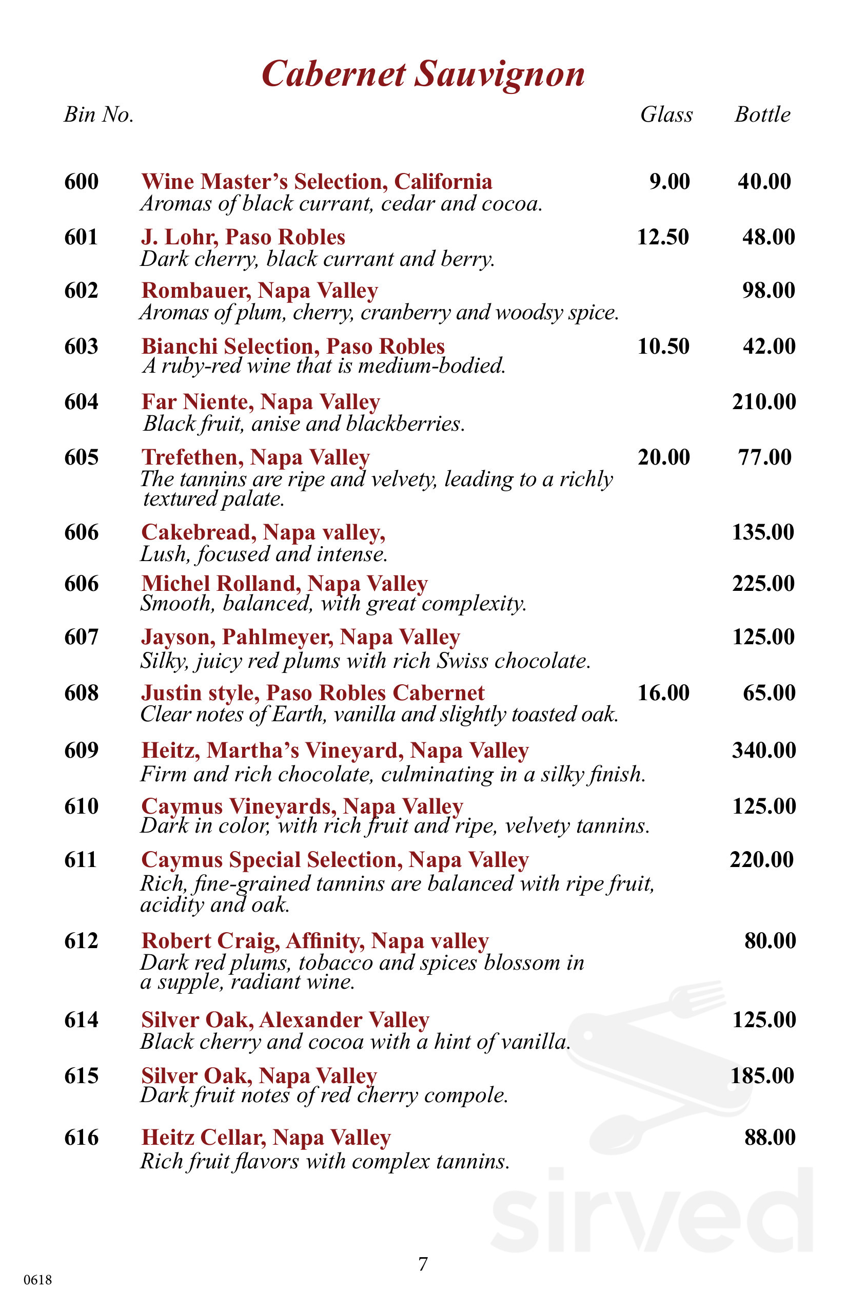 Alessa by Chef Pirozzi menu in Laguna Beach, California