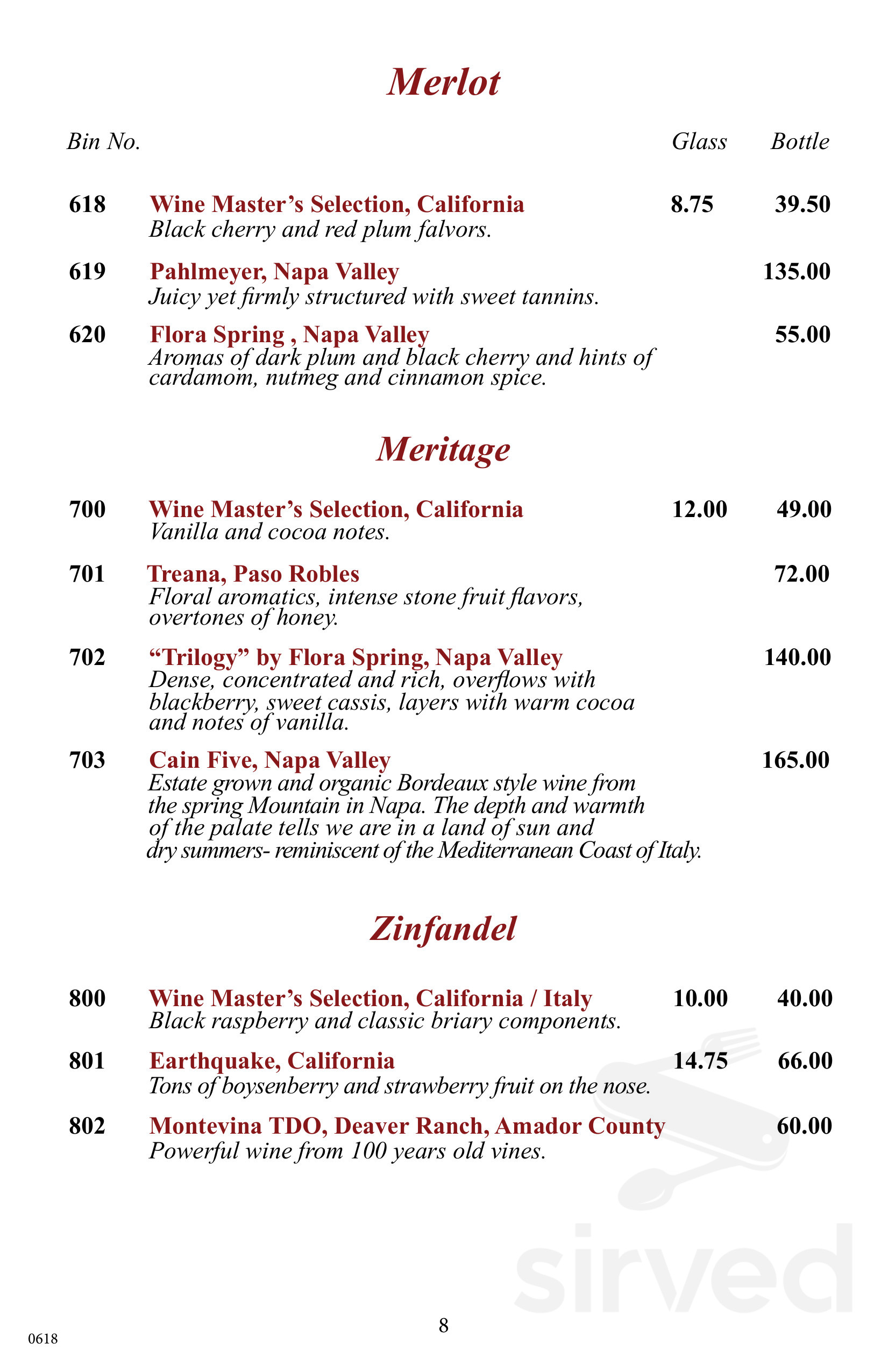 Alessa by Chef Pirozzi menu in Laguna Beach, California