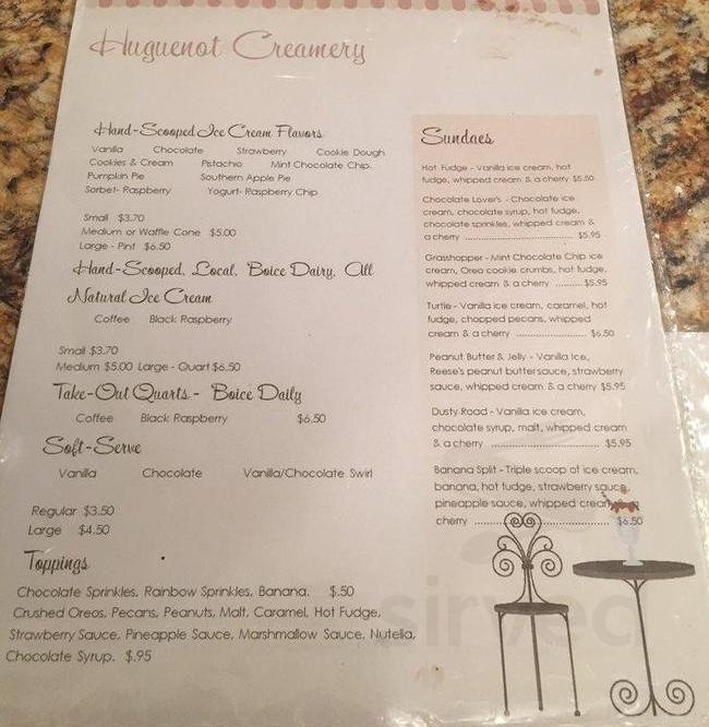 Huguenot Creamery menu in New Paltz, New York, USA